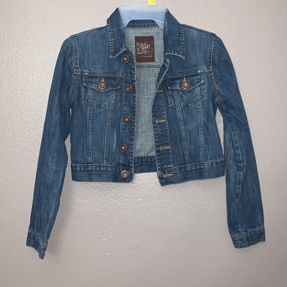 Old Navy Vintage Blue Jeans girl denim Jacket size Large. Dark wash. - Picture 2 of 10